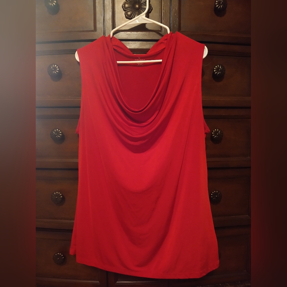 Worthington XL Red Cowl neck top